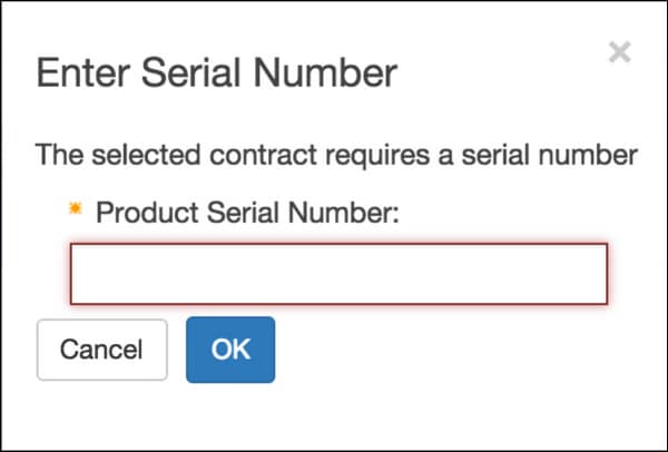 Enter Serial Number